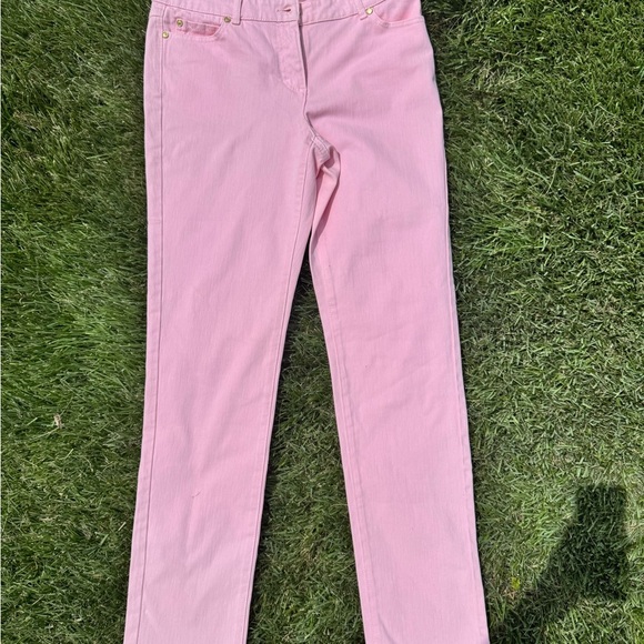 J. Mclaughlin NWT Pink Straight-Leg Pants 10 5 pocket full length lexi jean - Picture 1 of 4